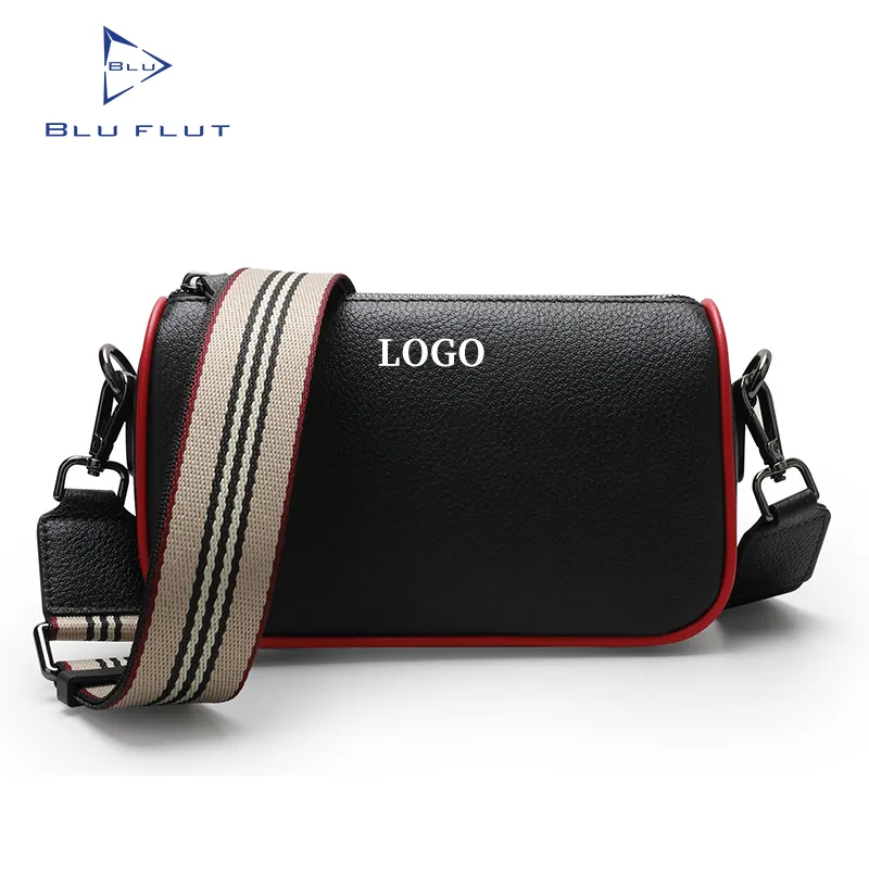BLU FLUT benutzer definierte Ledertaschen Benutzer definierte Umhängetasche Travel Men Phone Cross body Wide Strap Sling Messenger Bag für Frauen