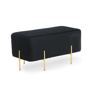 Fábrica al por mayor de muebles para el hogar de Banco de acero inoxidable tela de Taburete PUF Otomano - Product Image 1