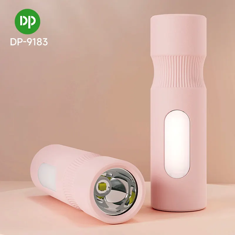 Senter Mini Multifungsi Isi Ulang Daya USB Saku LED dengan Lampu Samping