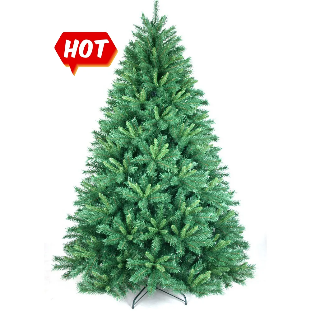 1.8m 6ft Prelit PVC Artificial Christmas Tree With Led Lights Custom 5ft 7ft Flocked Pe Pine Outdoor Xmas White Green Navidad