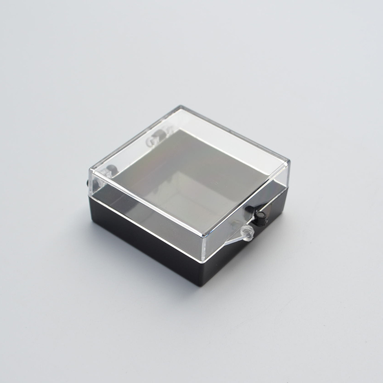 clear lid and black base