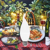 Ampoule LED à effet flamme, aspect bougie, blanc chaud, pour alimentation CA, type de culot E17