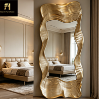 Miroir sur pied créatif de luxe léger italien, irrégulier, pour couloir d'hôtel, villa, décoration artistique pour la maison, salon, chambre à coucher