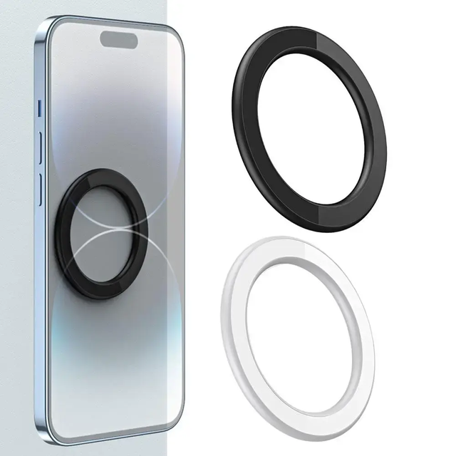 2026 Ultra Thin Alloy Magnetic Plate Ring for iPhone 12 13 14 15 16 17 Pro Max Support Wireless Charging Phone Magnetic Grip