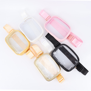 Summer Hot Sale Custom Transparent Waterproof PVC Fashion Letter Waist Bag Square Clear Fanny Pack Zipper Portable Travel - Product Image 1