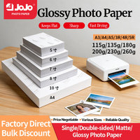 Papier photo brillant JOJO One Face, format A4, 200g, 72 feuilles par carton, pour imprimantes jet d'encre, étiquettes imperméables, vente en gros d'usine JA-1003