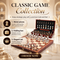 Jeu d'échecs haut de gamme en métal imitation bois pour collection professionnelle et cadeaux d'affaires, échecs occidentaux