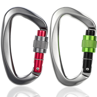 Mousqueton en aluminium courbé 25 kN avec vis de fixation, mousqueton professionnel pour l'escalade, crochet à ressort pour équipement de sécurité des sports de plein air