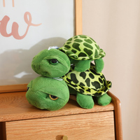 Adorable peluche tortue aux grands yeux, brodée, douce et câline, anti-stress, disponible en 2 jolies couleurs, pour cadeaux d'enfants et décoration intérieure