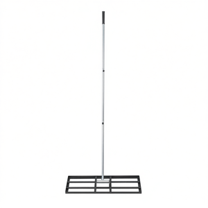 Râteau de nivellement de pelouse robuste, tête en acier 10x30 pouces, manche réglable de 83,9 pouces pour jardin - Product Image 1