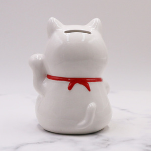 <span class=keywords><strong>Salvadanaio</strong></span> in Ceramica Bianca <span class=keywords><strong>Vintage</strong></span> a Forma di Gatto Portafortuna per Bambini, Scatola per Risparmiare Denaro, Regalo all'Ingrosso - Product Image 4