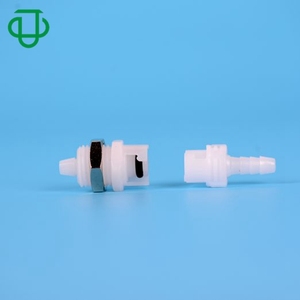 Small size Quick Coupling 1/8 inch barb Air <b>Hose</b> In-line Valved Insert Quick Connector Water Fittings With Metal Locking Nut - Product Image 1