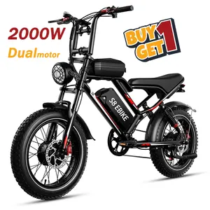 US Warehouse 2000W New 20inch Hydraulic Brake Electric Bike With 25AH Electric Motorcycle Off-road And City Bicycle