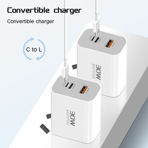30W PD USB-A USB-C USB-L sạc adapter với EU/US/UK cắm nhanh tường sạc cho iPhone Máy tính bảng <span class=keywords><strong>Android</strong></span> - Product Image 4
