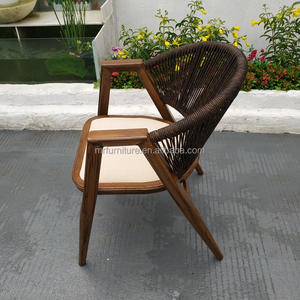 Silla de jardín con marco de aluminio de alta calidad, sillón de estilo francés usado con cuerda para restaurante y comedor - Product Image 4