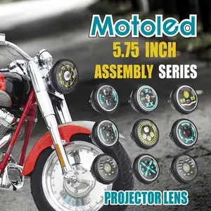 MOTOLED motosiklet far takımı 5.75 inç klasik off road Cafe Racer için projektör Lens Gn125 Led aksesuarları