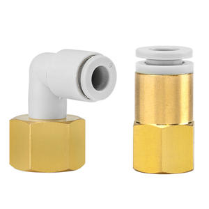 Connecteur rapide en cuivre KQ2F/LF04-01, pneumatique, droit/coudé, avec filetage interne, utilisé pour les tuyaux d'air, raccord rapide - Product Image 1