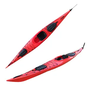 Profesional 4,5 m LLDPE plástico una persona sentarse en kayak océano kayak solo mar kayak con dos grandes escotillas