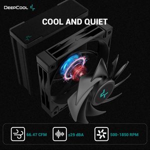 220W TDP tất cả các màu đen tản nhiệt 6mm x 4 Nickel mạ đồng ống nhiệt CPU Cooler PWM 120mm FDB Fan 1850RPM tối CPU làm mát không khí - Product Image 4