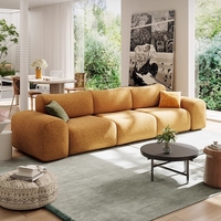 Canapé sectionnel trois places en velours chenille design de style crémeux nouveau modèle de tissu de salon pour appartement