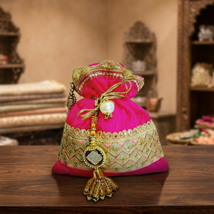 Pochette Zari ronde avec poignée perlée et pompons, sac à cordon pour femme, pochette de soirée, cadeaux de mariage, pochettes cadeaux, sac à main - Product Image 2