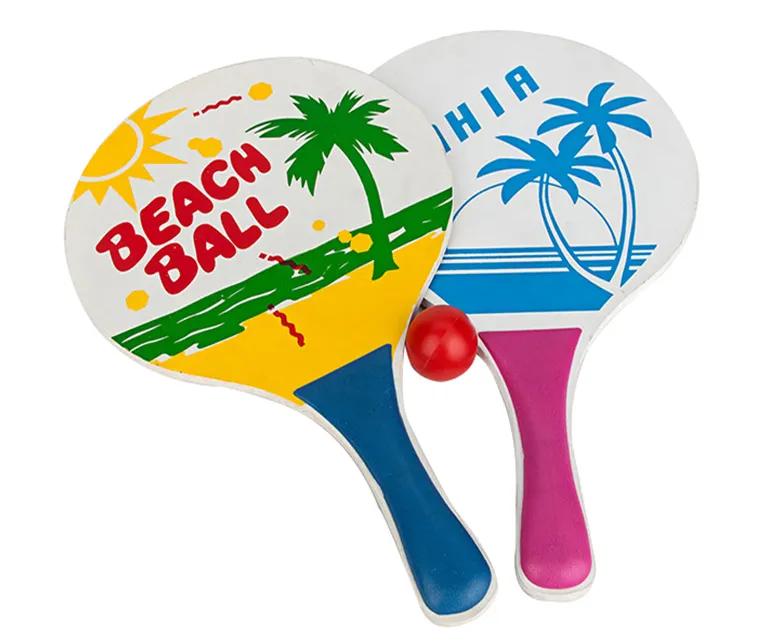 Großhandel Promotion Geschenk Kunststoff Strand Tennis schläger/Strands chläger/Strand paddel Set mit Wasserball