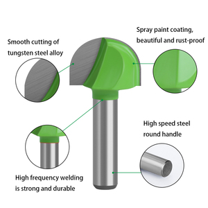 8mm Shank bóng mũi cuối nhà máy Vòng mũi cove CNC phay bit bán kính lõi hộp rắn tungsten <span class=keywords><strong>carbide</strong></span> Router bit công cụ chế biến gỗ - Product Image 2
