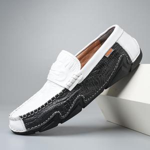 Zapatos de Conducir para Hombre, de Cuero Genuino, de Caña Baja, Sin Cordones, Cómodos, Hechos a Mano, Modernos, con Suela Suave, Tipo Mocasín - Product Image 5