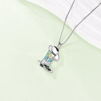 925 Sterling Silver Turquoise Pendentif Collier Texas Cowgirl Bijoux Cowboy Chapeau Bottes Spurs Cactus Texas Sun