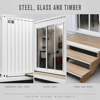 Rumah Kontainer Prefab Tahan Air Tahan Api Unit Modular Tata Letak Kustom Rumah Modular Lepas Pasang untuk Hunian Sementara