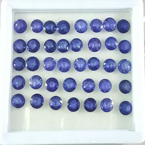 Sapphire azul da qualidade superior 6mm redondo para fazer jóias