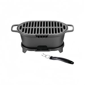 Pre-seasoned <strong>Mini</strong> <strong>Charcoal</strong> <strong>Grill</strong> Outdoor Portable Small <strong>Charcoal</strong> <strong>Grill</strong> and Tabletop Cast Iron Skillet - Product Image 3