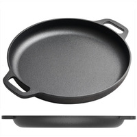 Poêle à pizza en crêpe antiadhésive Cuisine Cuisson Poêle à frire en fonte Plaque chauffante Pancake Poêle plate Tortilla