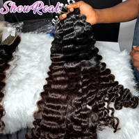 Lots de Cheveux Humains Brésiliens Double Drawn Ondulés Profonds en Gros, 100% Cheveux Humains Vierges # Couleur piano, sans perte de poils, sans nœuds