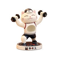Figurine de chat en polyrésine personnalisée, tenant des haltères, mignonne, pour les amoureux des animaux, décoration de salle de sport à domicile, pour le marché américain et européen, idée cadeau en gros