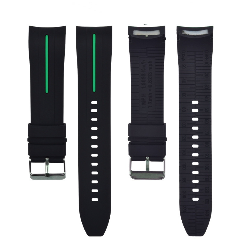 Black with green line