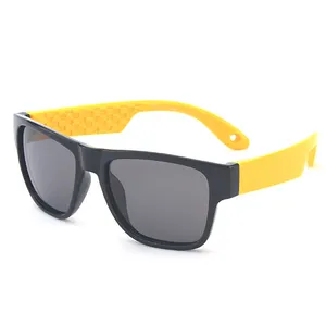 Новые стильные красочные солнцезащитные очки UV400 милые детские солнцезащитные очки в квадратной оправе для детей качественные гибкие детские солнцезащитные очки