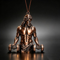 Pendentif personnalisé en résine représentant un dieu de la musculation, souvenir de salle de sport, figurine en bronze antique, statue de musculation personnalisée