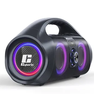 Cyborris-altavoz inalámbrico F29, subwoofer colorido para exteriores y el hogar, 120W, RGB, 5,3 ipx7, resistente al agua