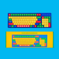 Clavier USB sans fil double mode rétroéclairé coloré, Plug-and-Play pour ordinateur portable/tablette/bureau/usage domestique, élégant et unisexe