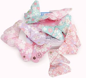 Giấy Origami Họa Tiết Hoa Anh Đào Nhật Bản Giấy Gấp Gọn Dễ Dàng Dán Tem Hoa Anh Đào Màu Vàng Sáng Bóng Cho Người Mới Bắt Đầu - Product Image 6