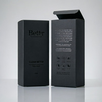 Boîte cadeau en papier rigide noir mat personnalisée avec ruban et languette de tirage, emballage de luxe à fermeture par bouton-pression, impression offset, boîte en papier à fond à clipser