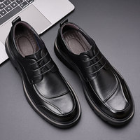 Chaussures Derby en cuir pleine fleur pour hommes, à lacets, style business, mode printemps, cuir véritable haut de gamme