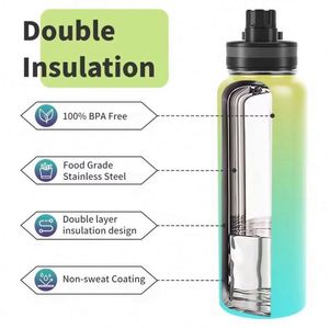 Botellas de Agua Ecológicas de Gran Capacidad Personalizadas, Botella de Agua Aislada al Vacío de Acero Inoxidable de Doble Pared para Exteriores - Product Image 5