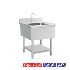 อ่างล้างจานเดี่ยวสแตนเลสคุณภาพสูง VICTORY KITCHEN รุ่น 201 หนา 1.0 มม. ขนาด 70*70*90 ซม. สไตล์ยุโรป สำหรับอุปกรณ์โรงแรม - Product Image 6