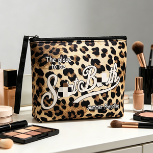 Borsa Cosmetica in Neoprene a Righe RTS, Grande Pochette da Viaggio Estiva da Donna con Cinturino da Polso, Borsa per il Trucco Stampata di Design - Product Image 4
