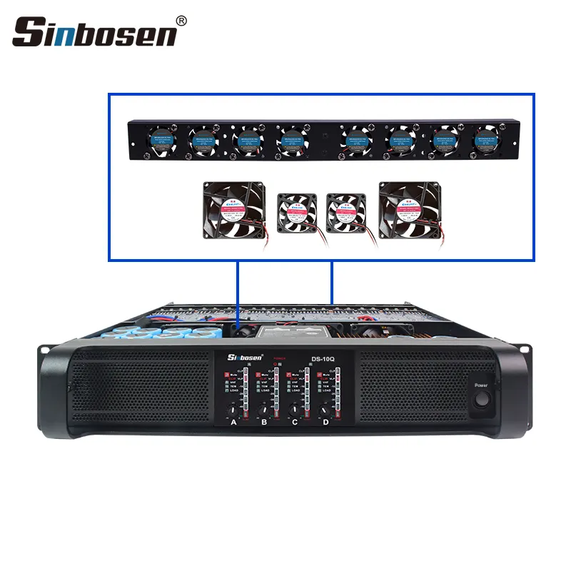Sinbosen 4 CH 5000W stereo amplifier magnifier professional audio, video loud speaker power amplifier