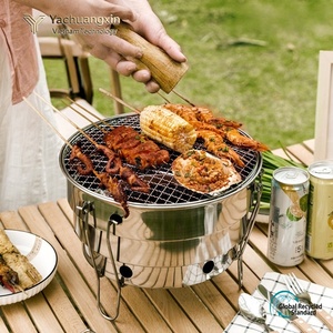 Parrilla de Carbón Portátil Plegable de Acero Inoxidable para Acampar al Aire Libre con Estuche de Transporte para Cocinar en Picnics - Product Image 2