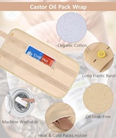 Cadeau préféré 3 pièces réglable organique ricin compresse huile Pack Wrap sangle élastique étanche Anti fuite d'huile ricin huile Pack