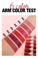 Coffret cadeau de 6 rouges à lèvres crémeux mats en velours HANDAIYAN, tons nus chauds variés, décoration rose argentée, longue tenue